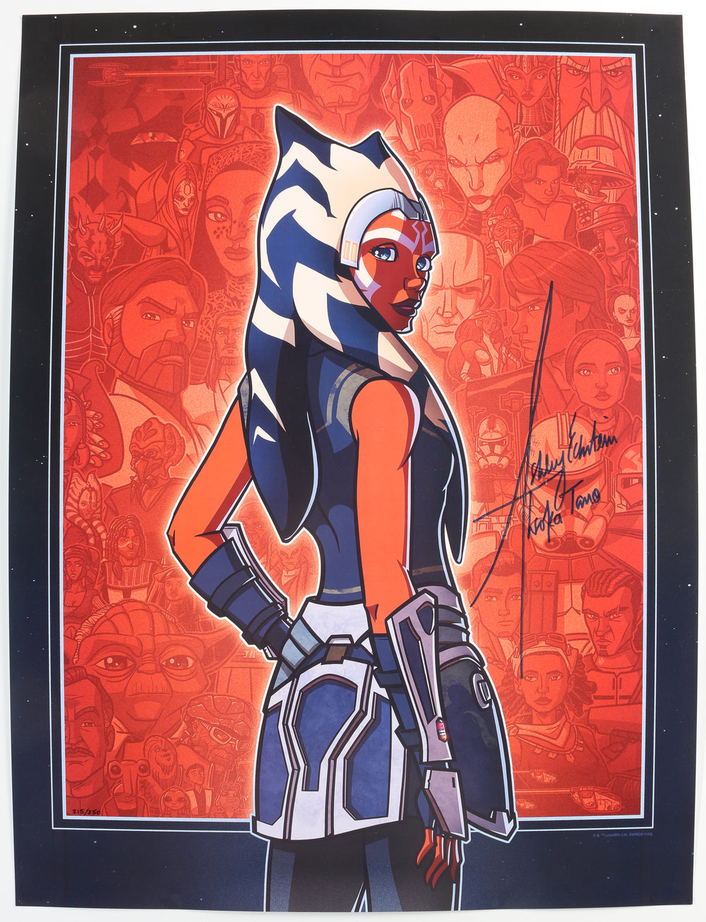 Ashley Eckstein as Ahsoka Tano in Star Wars: The Clone Wars Signed 18x24 Limited Edition #215/250 Art Print with Character Name