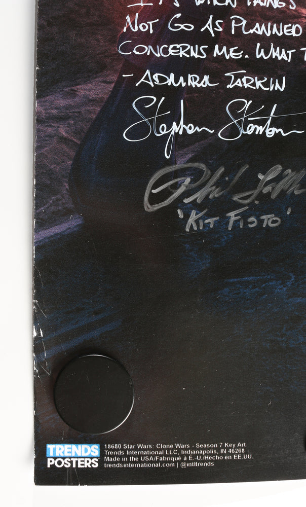 
                  
                    Star Wars: The Clone Wars 22x33.5 Poster Cast Signed by Matt Lanter, Ashley Eckstein, James Arnold Taylor, Dee Baker, Katee Sackhoff, Sam Witwer, & More
                  
                
