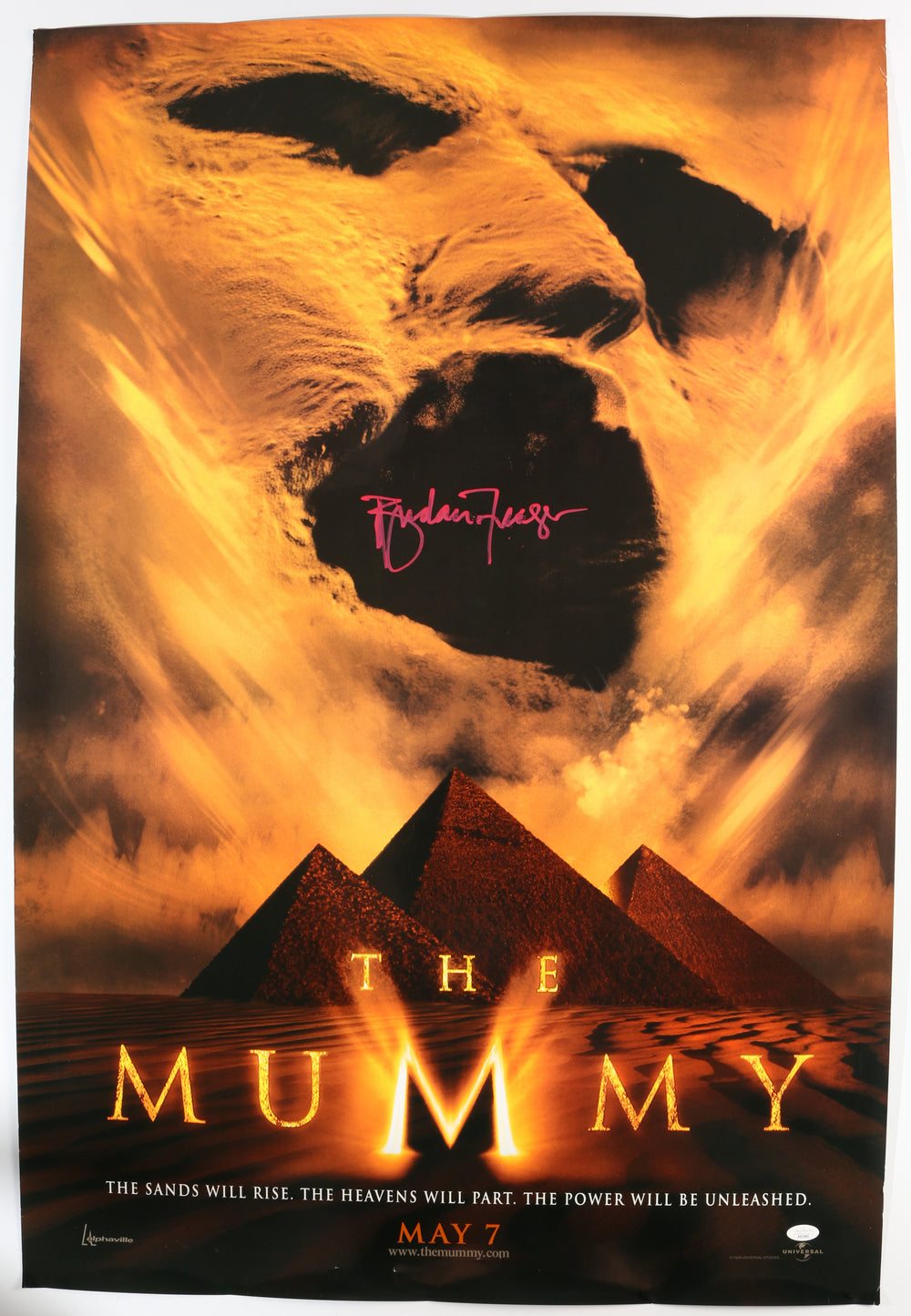 Brendan Fraser as Rick O'Connell in The Mummy (JSA) Signed 27x40 Poster