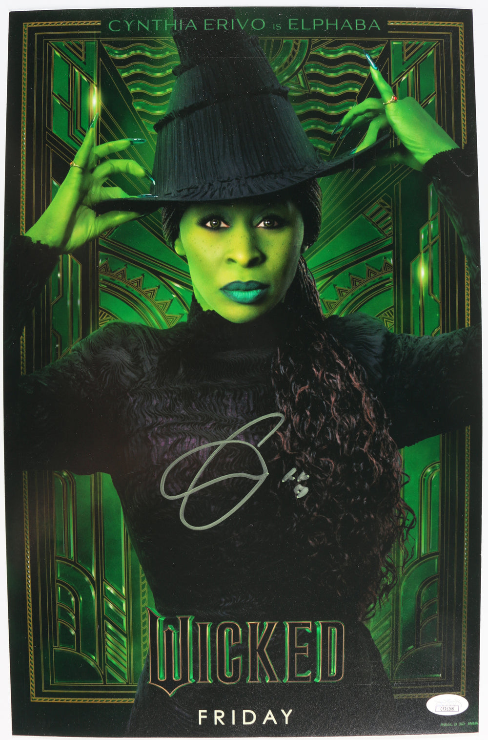 Cynthia Erivo as Elphaba in Wicked (JSA) Signed 11x17 Mini Poster