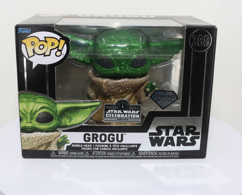 Grogu  from Star Wars: The Mandalorian Star Wars Celebration 2022 Exclusive Limited to 5000 Pieces Diamond Collection Funko POP! #368 - Grail