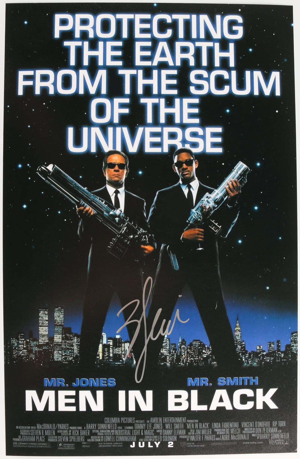 Will Smith as Agent J in Men in Black Signed 11x17 Mini Poster