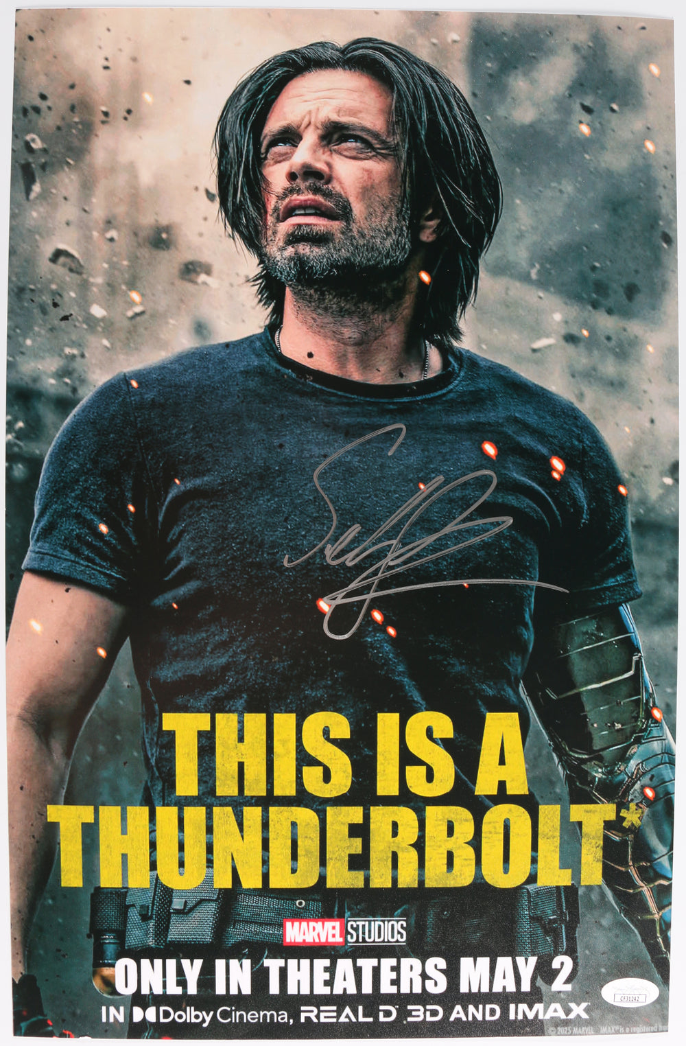 Sebastian Stan as Bucky Barnes / The Winter Soldier in Marvel's Thunderbolts* / The New Avengers Signed 11x17 Mini Poster