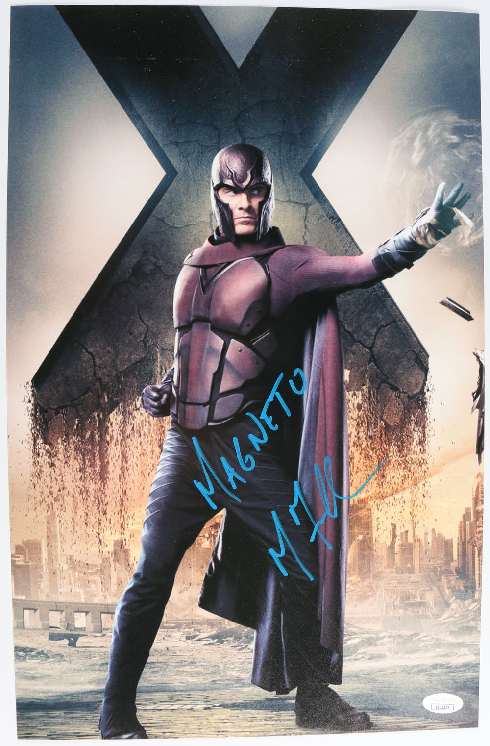 Michael Fassbender as Magneto in X-Men: Days of Future Past (JSA) Signed 11x17 Photo with Character Name