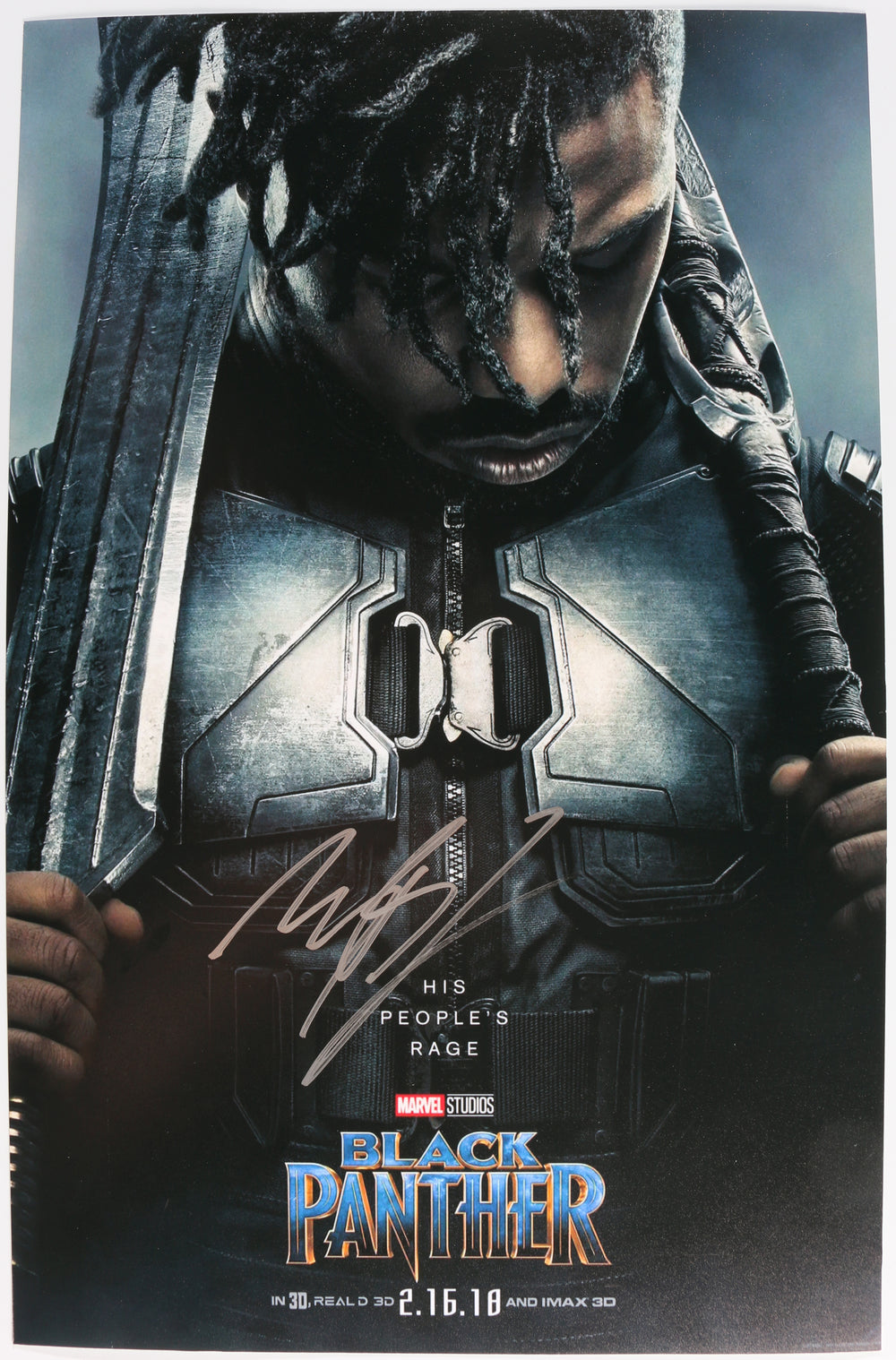 Michael B. Jordan as Killmonger in Black Panther Signed 11x17 Mini Poster