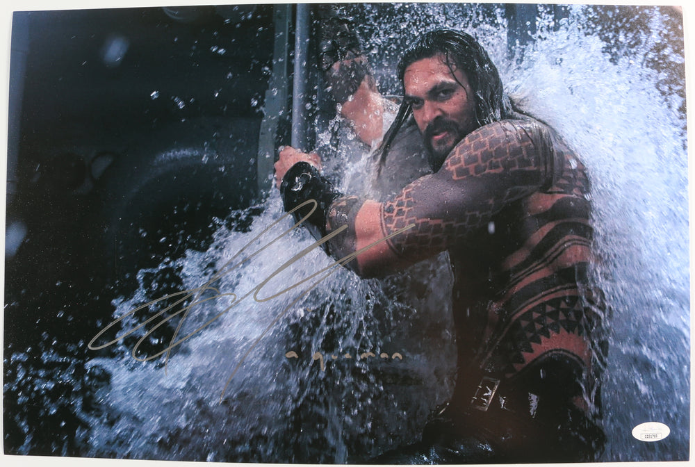 Jason Momoa as Aquaman in Aquaman (JSA) Signed 12x18 Mini Poster with Character Name