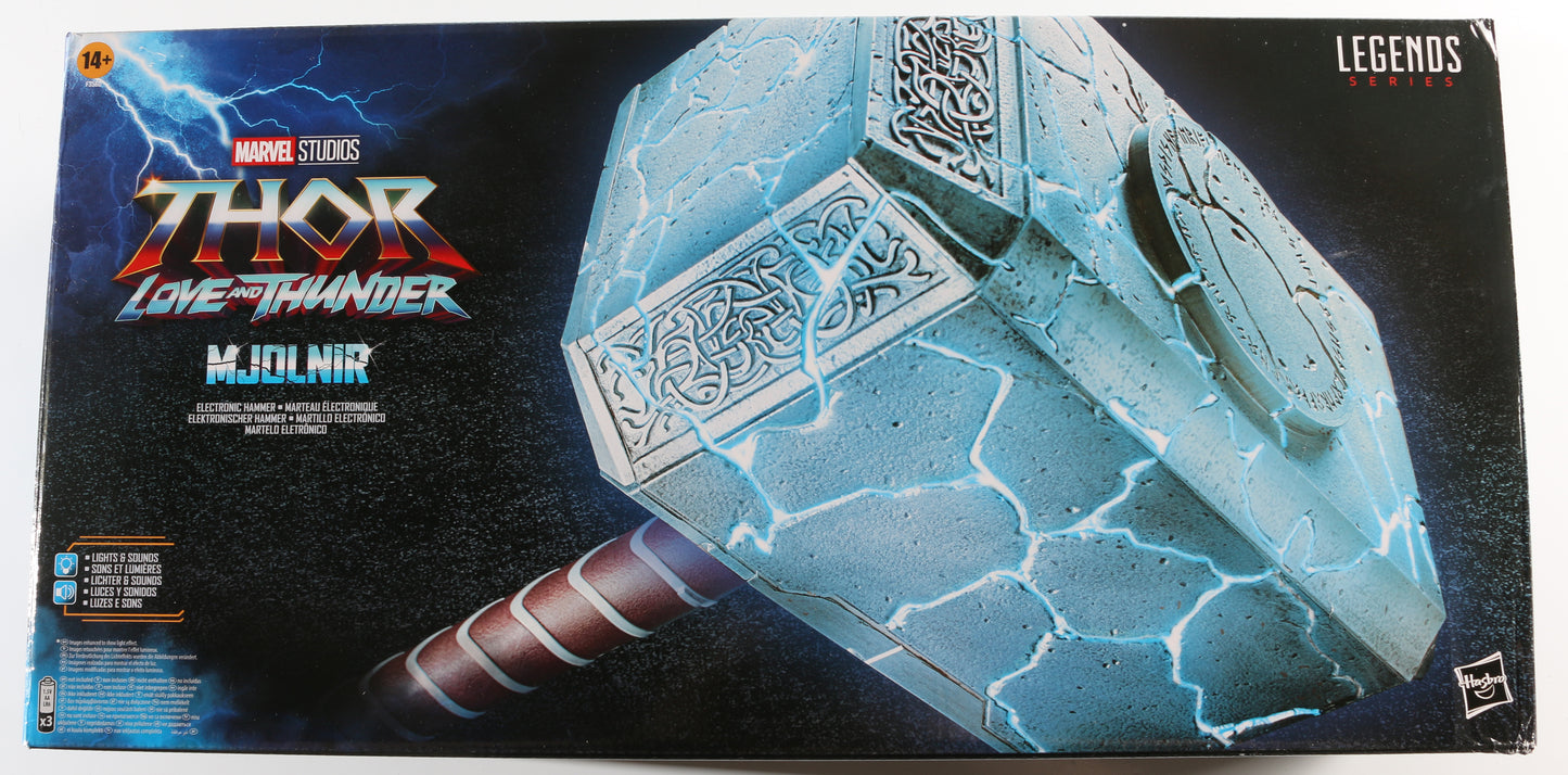 
                  
                    Marvel Legends Mighty Thor Mjolnir Prop Replica Hasbro Legends Series Electronic Cracked Hammer from Thor: Love & Thunder Signed by Chris Hemsworth
                  
                