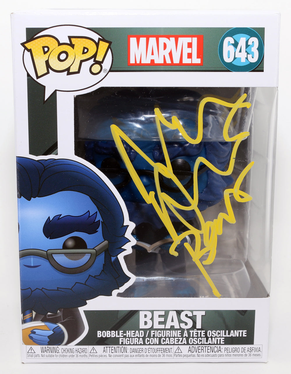 Nicholas Hoult as Beast in X-Men Signed Funko POP! #643 with Character Name