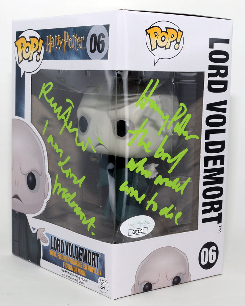 
                  
                    Ralph Fiennes as Lord Voldemort in Harry Potter (JSA) Signed Funko POP! #06 with Character Name & Quote
                  
                