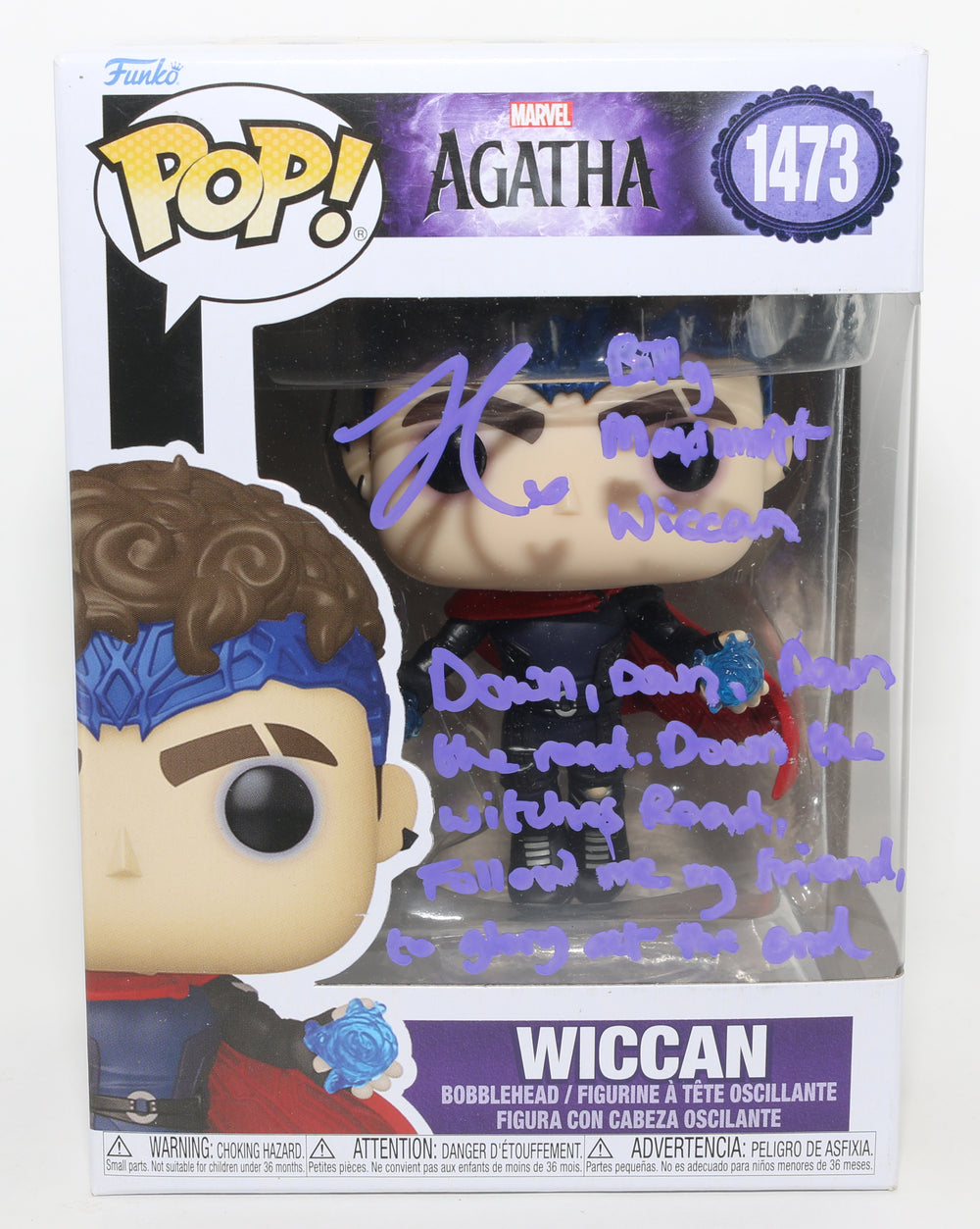 Joe Locke as Wiccan in Agatha All Along Signed Funko POP! #1473 with Character Names & Quote