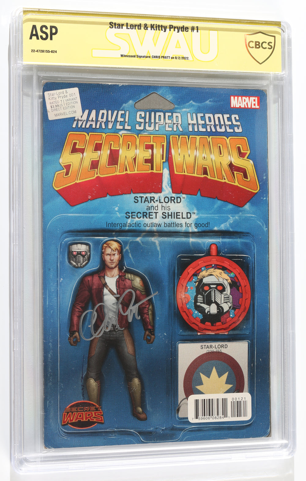Starlord & Kitty Pryde #1 - Action Figure Variant - Signed by Chris Pratt (CBCS Authentic Signature Program) 2015
