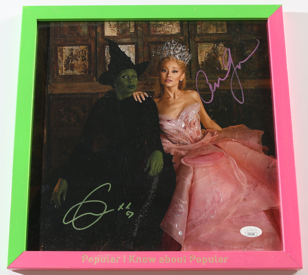 Cynthia Erivo as Elphaba Thropp & Ariana Grande as Galinda Upland in Wicked (JSA) Signed LP 12