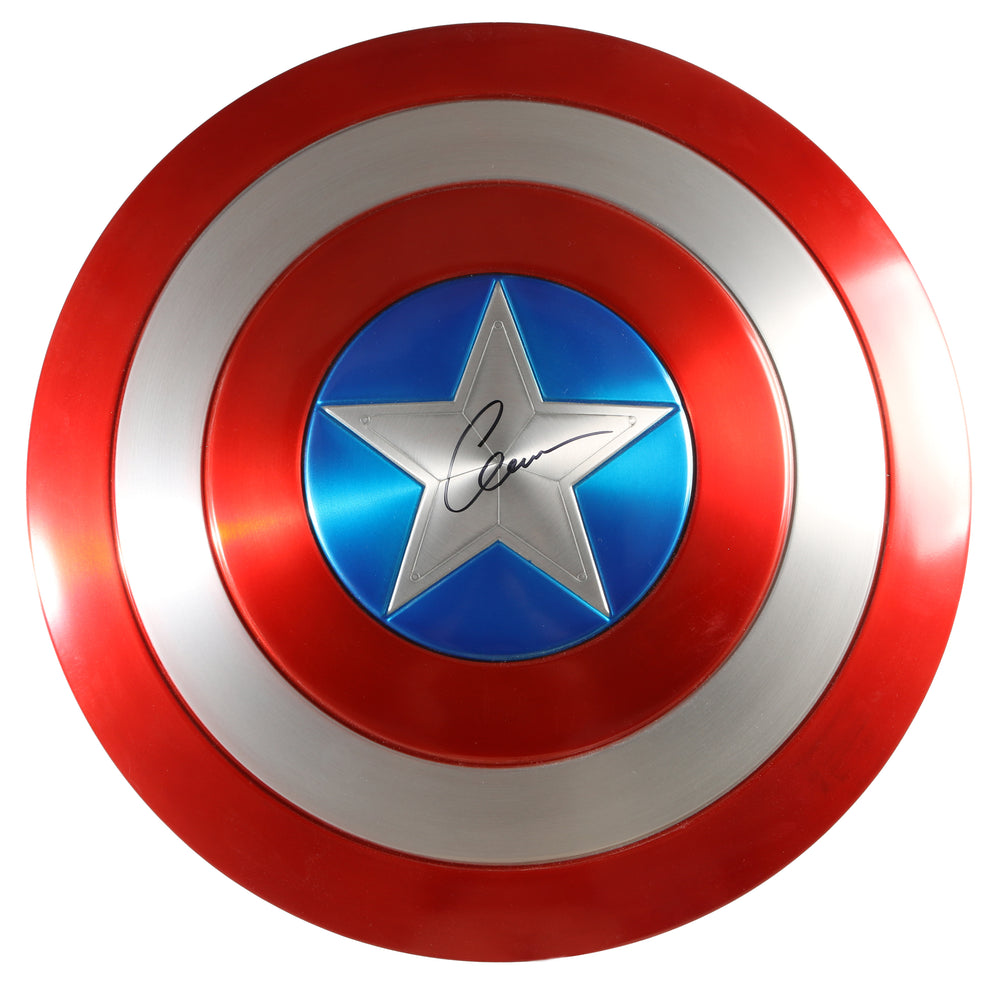 Captain America's Metal Prop Replica Shield (SWAU) Signed by Chris Evans