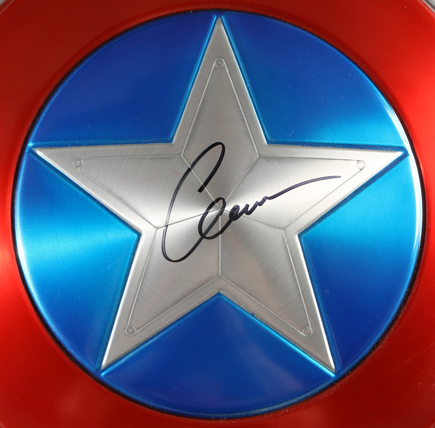
                  
                    Captain America's Metal Prop Replica Shield (SWAU) Signed by Chris Evans
                  
                