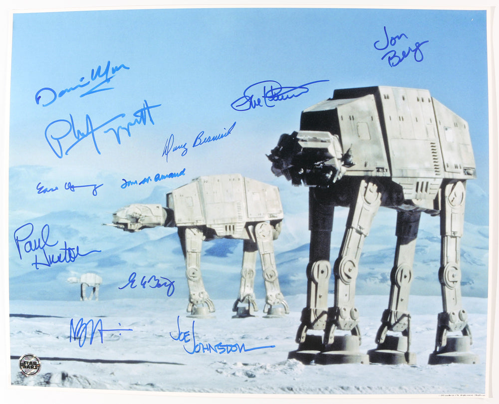 Star Wars: The Empire Strikes Back AT-AT Walkers 16x20 Official Pix Photo Signed by ILM Artists Dennis Muren, Phil Tippett, Doug Beswick, Tom St. Amand, Lorne Peterson, Jon Berg, Joe Johnston, Charlie Bailey, Nilo Rodis Jamero, Paul Huston, & Ease Owyeung