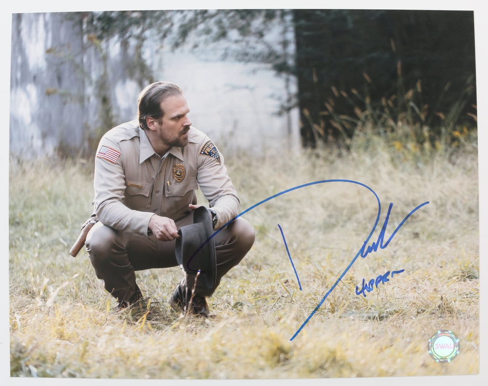 David Harbour as Jim Hopper in Stranger Things (SWAU) Signed 11x14 Photo with Character Name