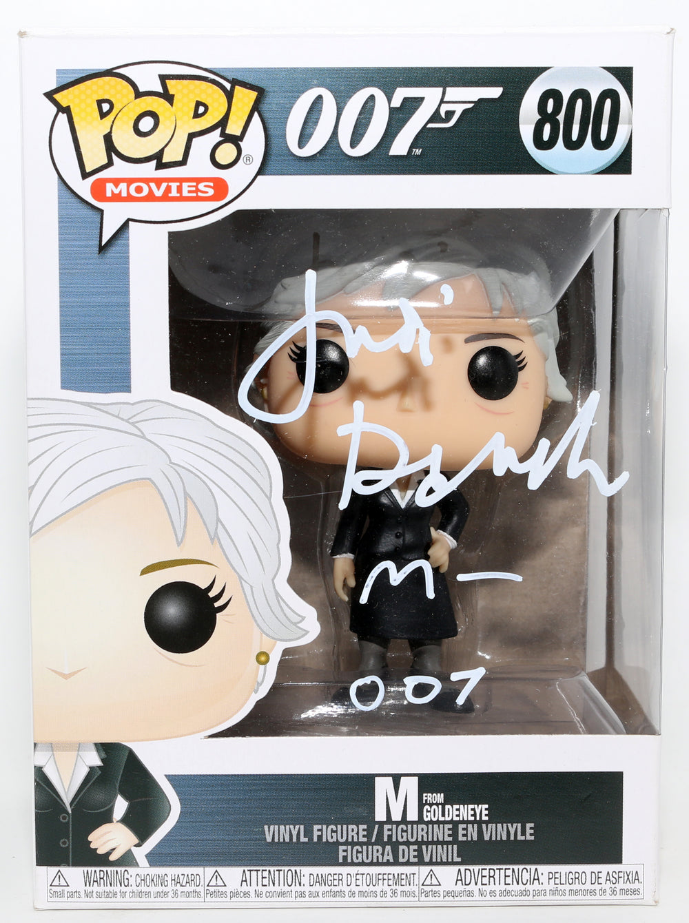 Judi Dench as M in James Bond 007: Goldeneye Signed Funko POP! #800 with Character Name