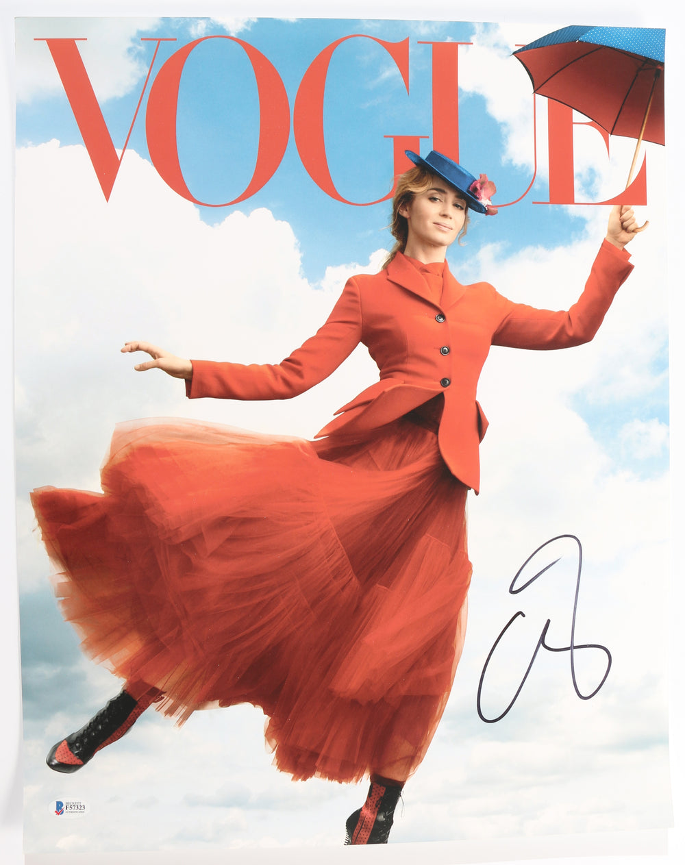 Emily Blunt as Mary Poppins in Disney's Mary Poppins Returns Vogue Cover Signed 16x20 Photo