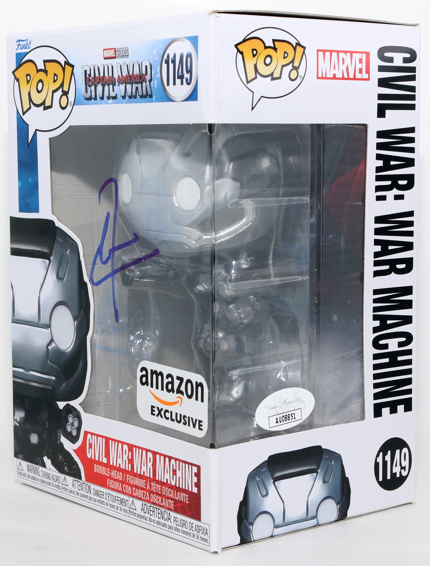 
                  
                    Don Cheadle as War Machine in Captain America: Civil War Amazon Exclusive (JSA) Signed Funko POP! #1149
                  
                