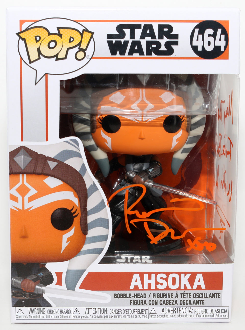 Rosario Dawson as Ahsoka Tano in Star Wars: The Mandalorian (JSA) Signed Funko POP! #464 with Quote