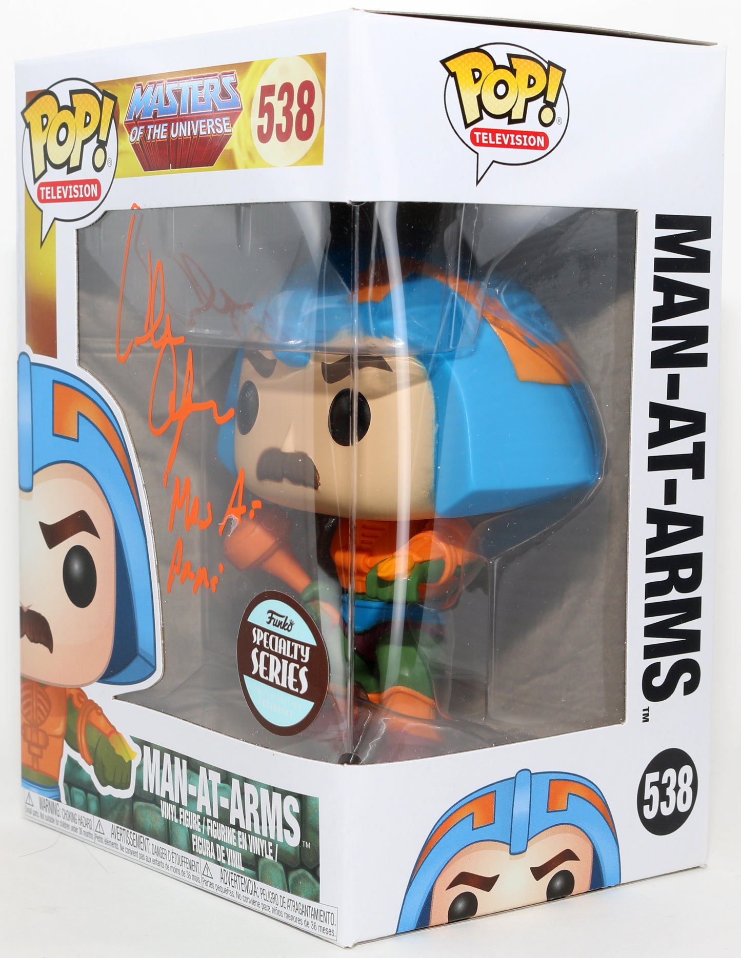 
                  
                    Alan Oppenheimer as Man-At-Arms in Masters of the Universe Specialty Series Signed Funko POP! #538 with Character Name
                  
                