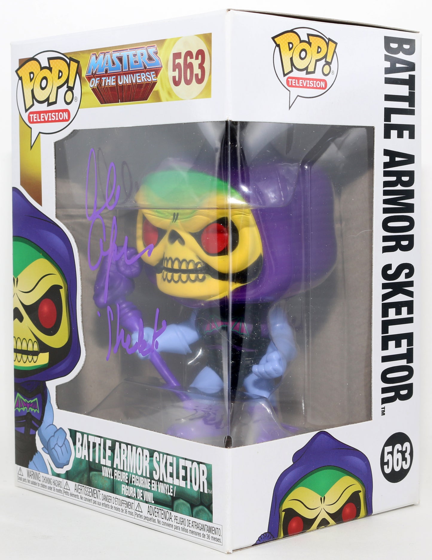 
                  
                    Alan Oppenheimer as Battle Armor Skeletor in Masters of the Universe Signed Funko POP! #563 with Character Name
                  
                