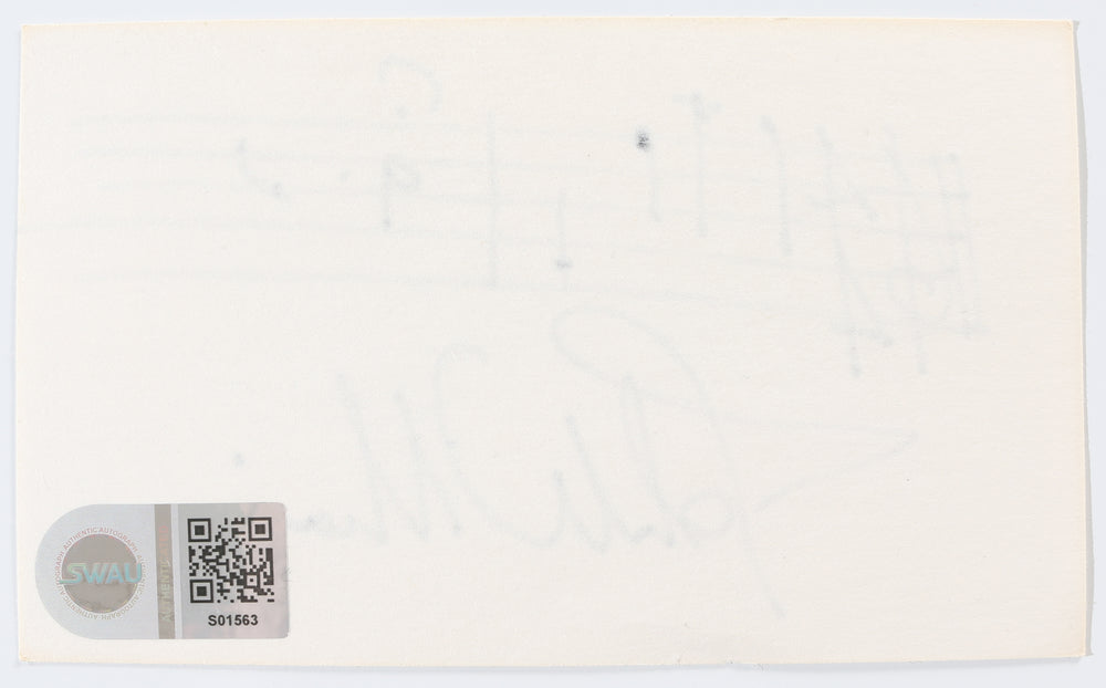 
                  
                    John Williams Composer (SWAU Authenticated) Signed 5x3 Index Card with Rare AMQS Handwritten Musical Notes of the Close Encounters of the Third Kind Theme
                  
                