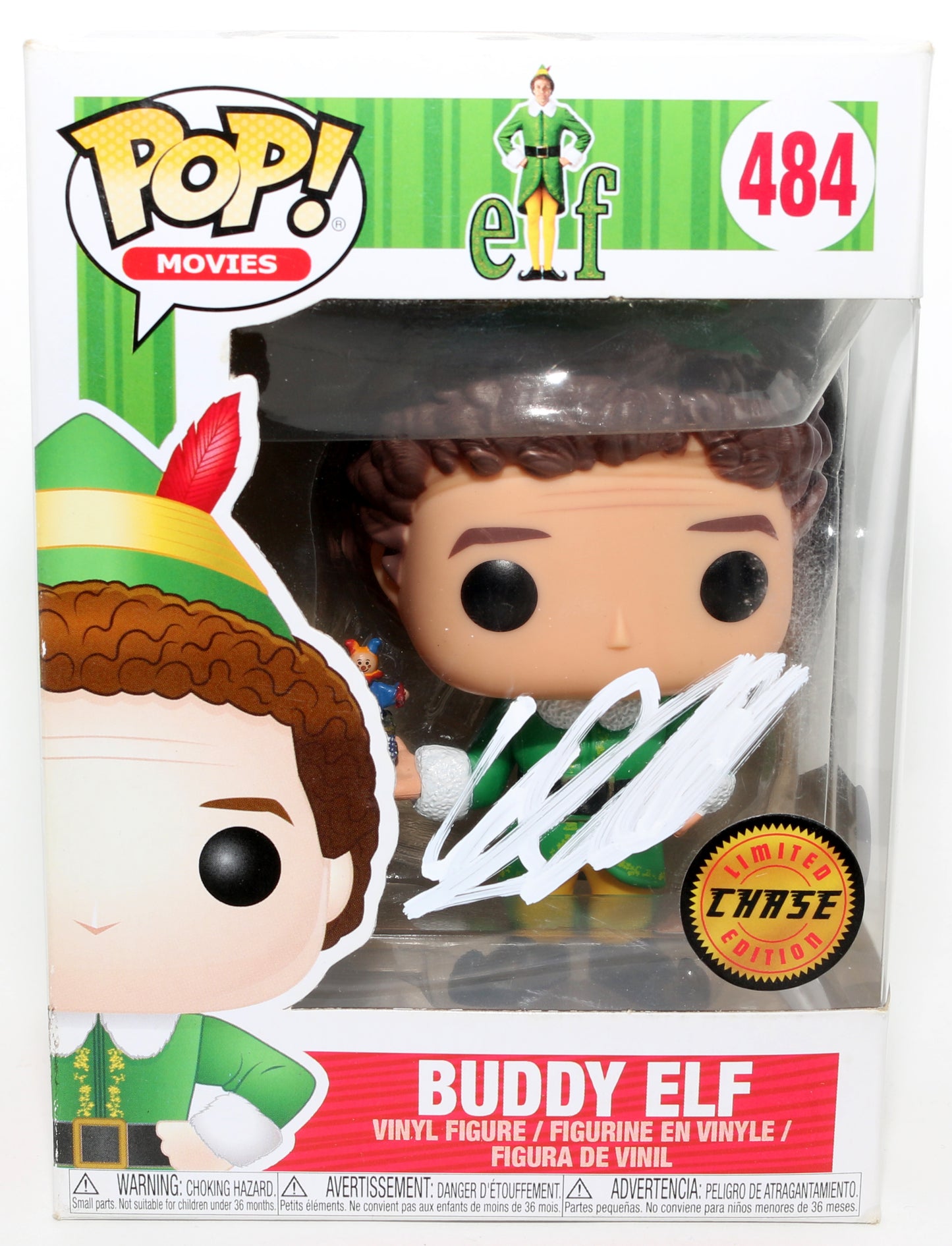 
                  
                    Will Ferrell as Buddy Hobbs / Buddy Elf in Elf Chase Edition (Beckett) Signed Funko POP! #484
                  
                