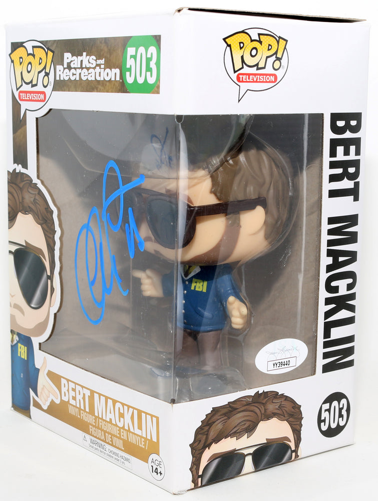 
                  
                    Chris Pratt as Andy Dwyer / Bert Macklin in Parks & Recreation (JSA) Signed Funko POP! #503
                  
                