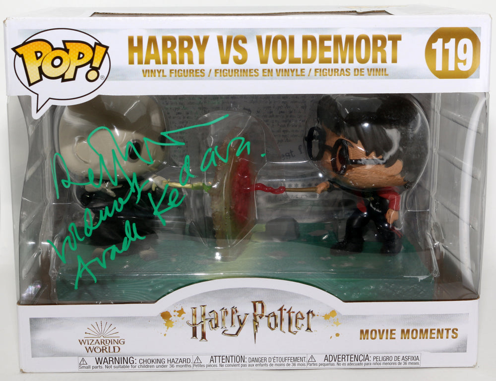 Ralph Fiennes as Lord Voldemort & Jason Isaacs as Lucius Malfoy in Harry Potter & the Goblet of Fire Signed Movie Moments Oversized Funko POP! #119 with Character Names & Quotes