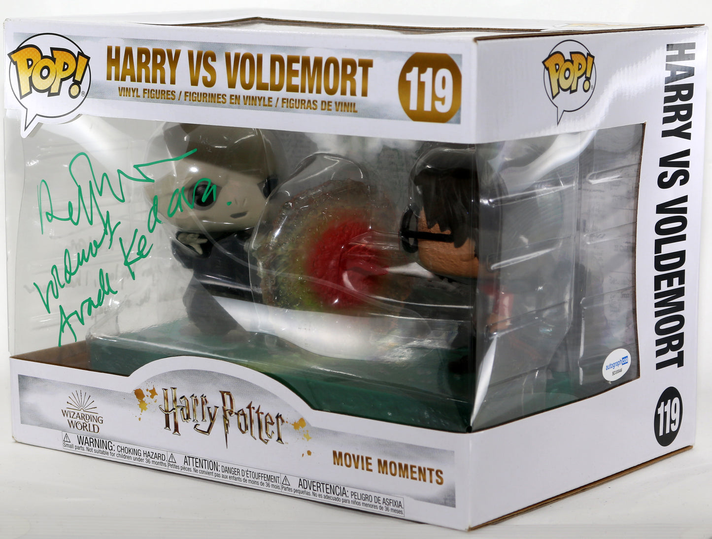
                  
                    Ralph Fiennes as Lord Voldemort & Jason Isaacs as Lucius Malfoy in Harry Potter & the Goblet of Fire Signed Movie Moments Oversized Funko POP! #119 with Character Names & Quotes
                  
                