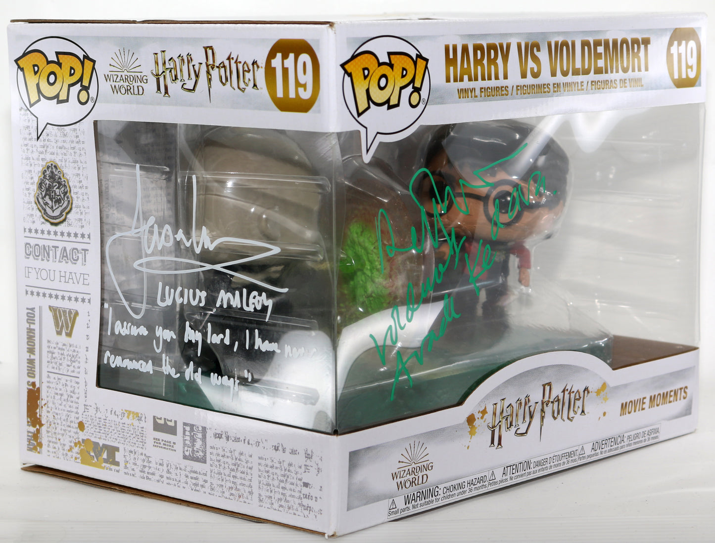 
                  
                    Ralph Fiennes as Lord Voldemort & Jason Isaacs as Lucius Malfoy in Harry Potter & the Goblet of Fire Signed Movie Moments Oversized Funko POP! #119 with Character Names & Quotes
                  
                