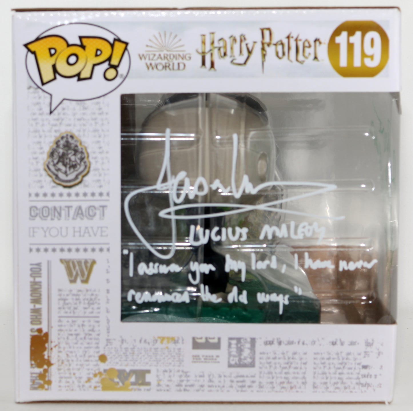 
                  
                    Ralph Fiennes as Lord Voldemort & Jason Isaacs as Lucius Malfoy in Harry Potter & the Goblet of Fire Signed Movie Moments Oversized Funko POP! #119 with Character Names & Quotes
                  
                