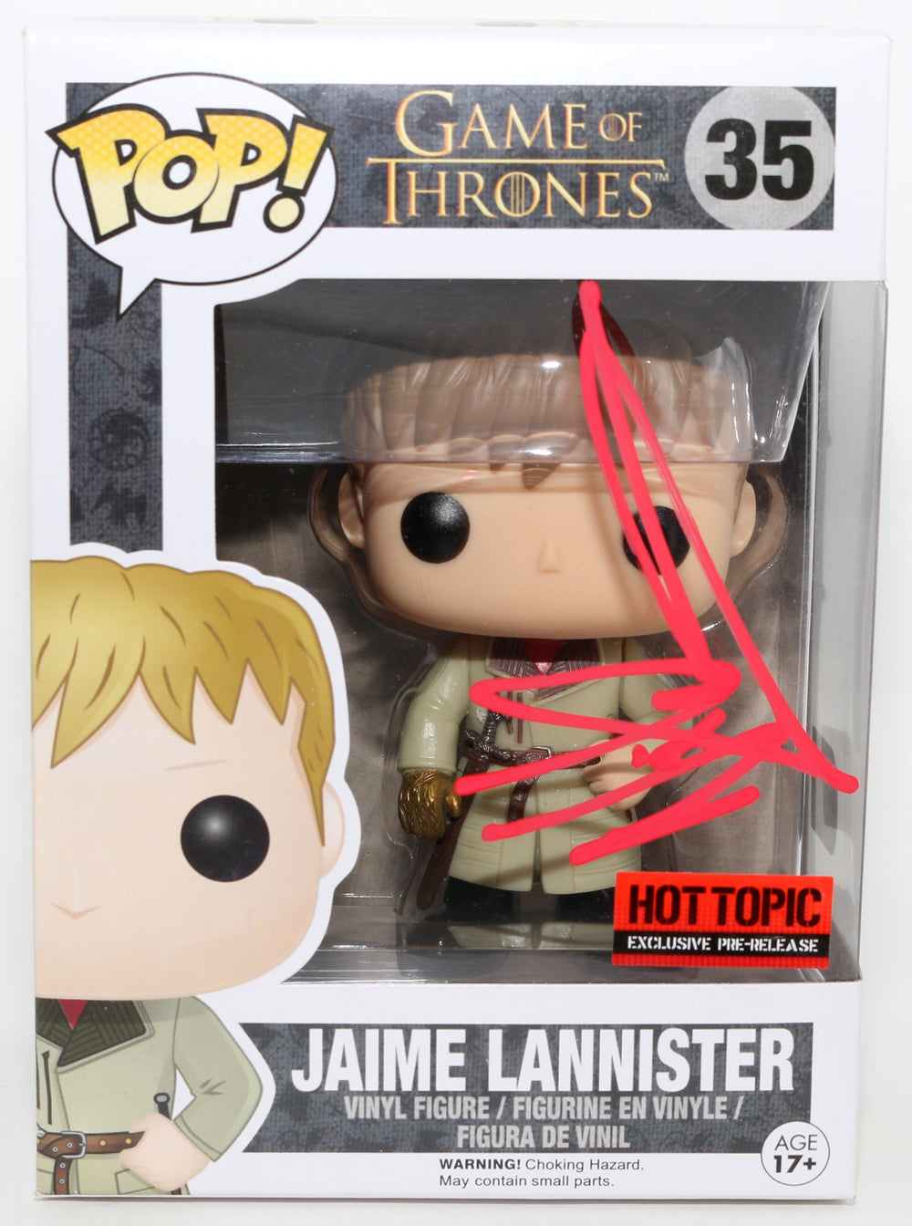 Nikolaj Coster-Waldau as Jaime Lannister in Game of Thrones Hot Topic Exclusive (SWAU) Signed Funko POP! #35
