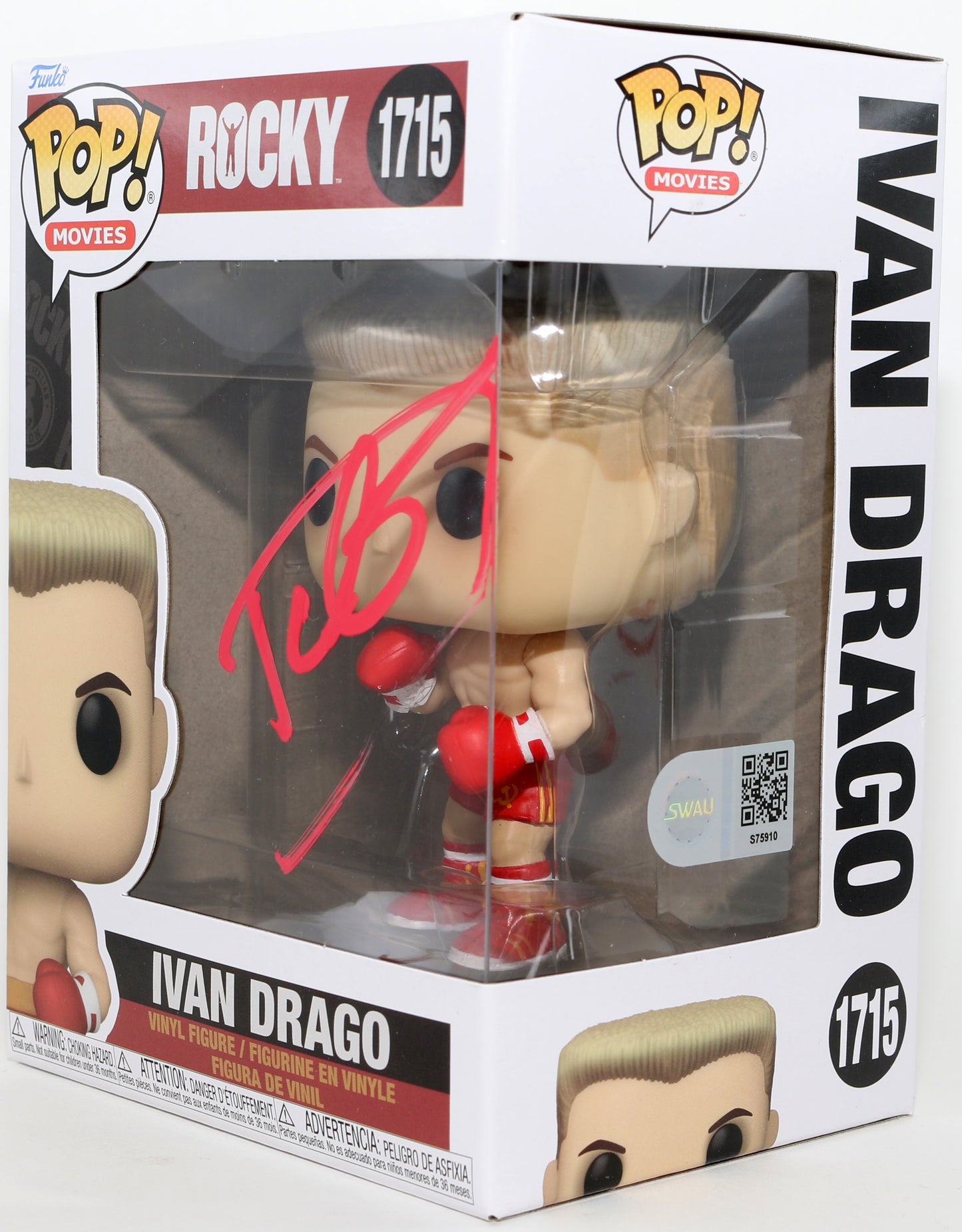 
                  
                    Dolph Lundgren as Ivan Drago in Rocky IV (SWAU) Signed Funko POP! #1715
                  
                
