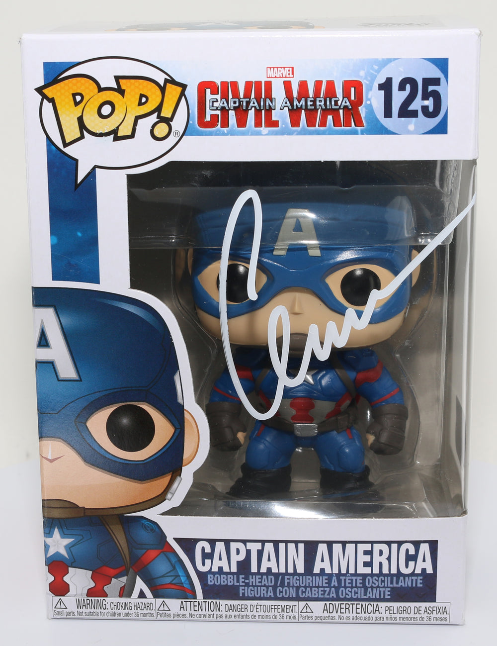 Chris Evans as Captain America in Captain America: Civil War (SWAU) Signed POP! Funko #125