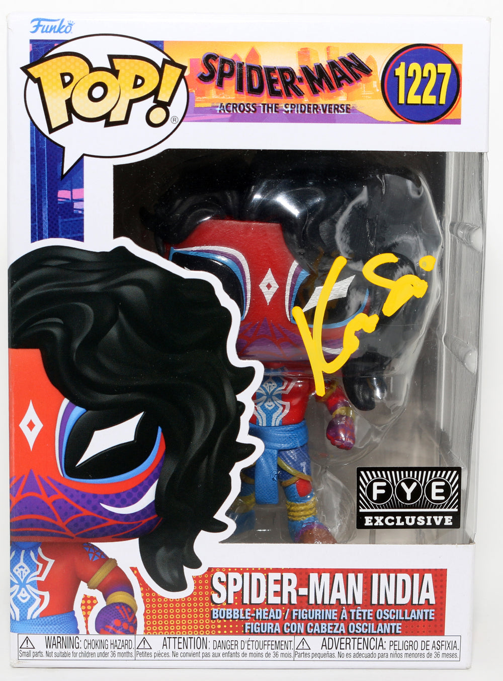 Karan Soni as Spider-Man India in Spider-Man: Across the Spider-Verse FYE Exclusive (SWAU) Signed Funko POP! #1227