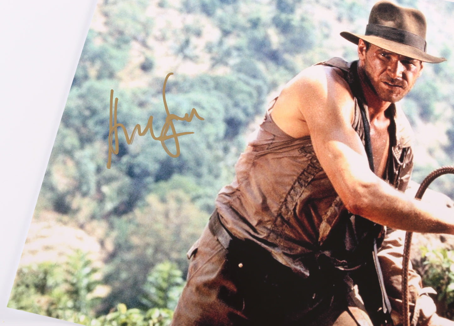 
                  
                    Harrison Ford as Indiana Jones in Indiana Jones and the Temple of Doom (BAS Witnessed) Signed 20x30 Poster
                  
                