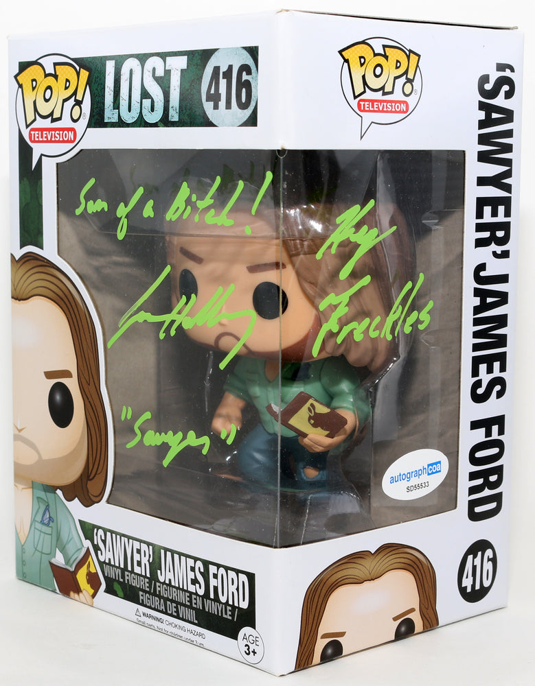 
                  
                    Josh Holloway as James "Sawyer" Ford in Lost Signed Funko POP! #416 with Character Name & Quote
                  
                