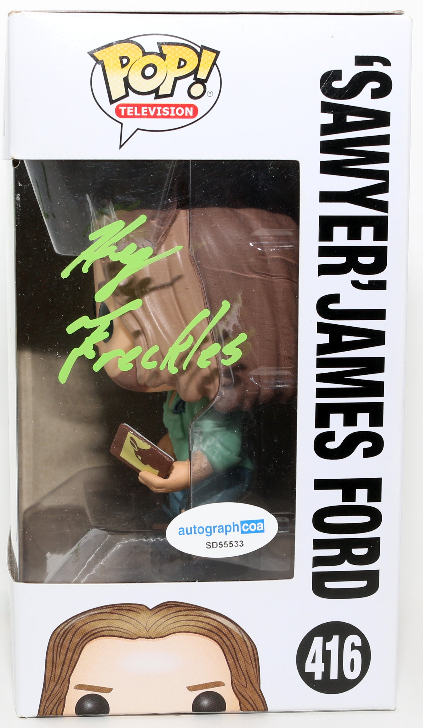 
                  
                    Josh Holloway as James "Sawyer" Ford in Lost Signed Funko POP! #416 with Character Name & Quote
                  
                