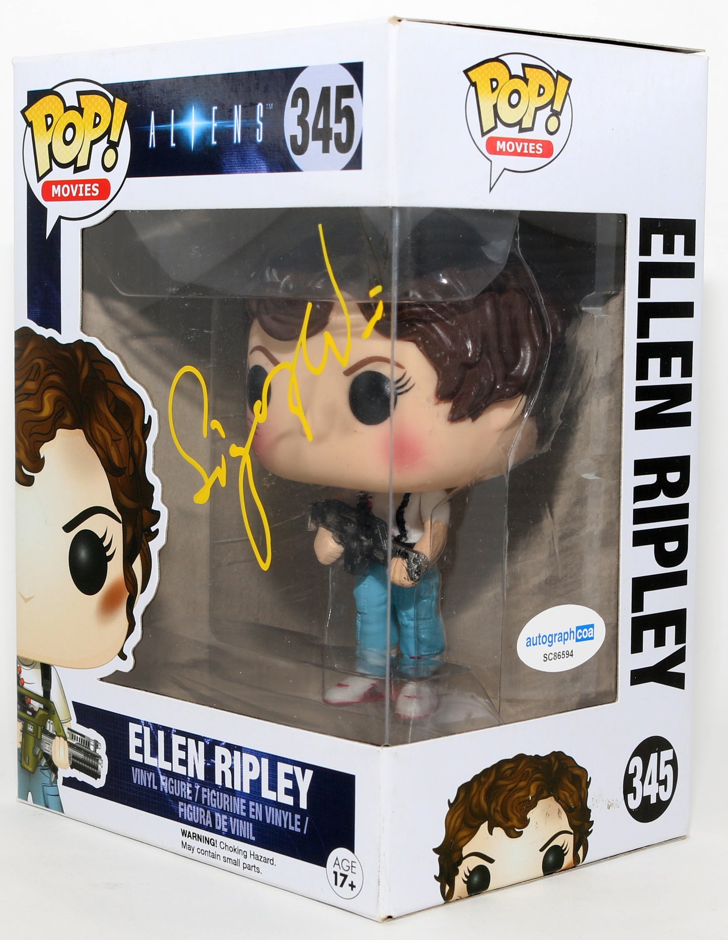 
                  
                    Sigourney Weaver as Ellen Ripley in Aliens Signed Funko POP! #345
                  
                