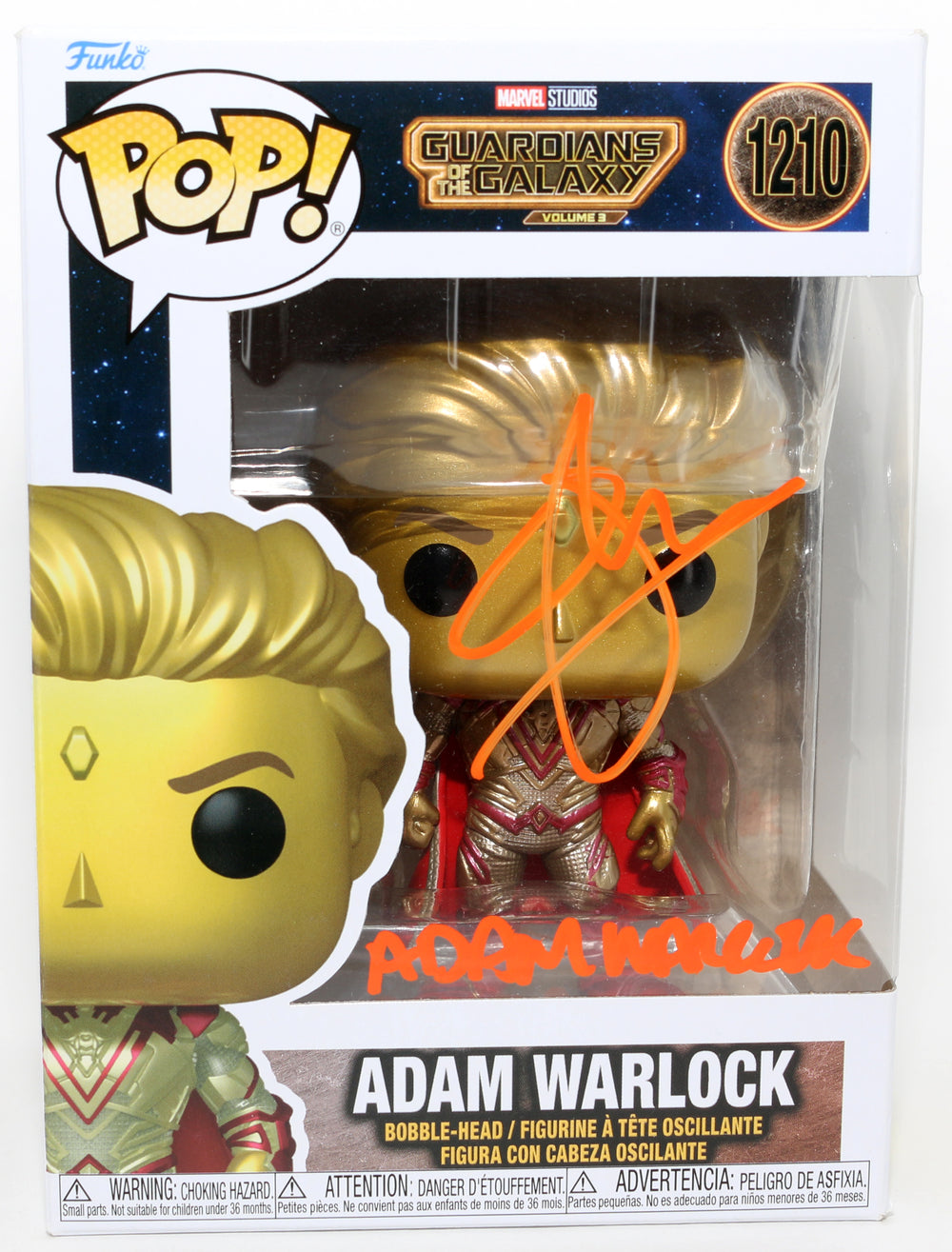 Will Poulter as Adam Warlock in Guardians of the Galaxy Vol. 3 Signed Funko POP! #1210 with Character Name
