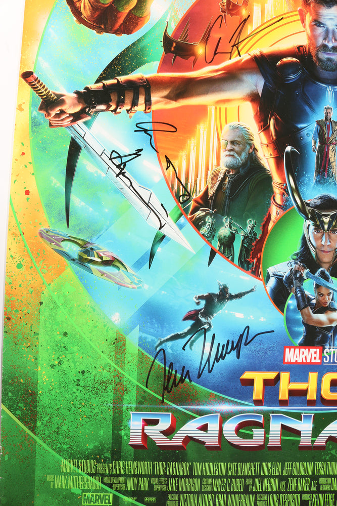 
                  
                    Thor: Ragnarok 27x40 Double Sided Poster Cast Signed by Chris Hemsworth, Cate Blanchett, Tom Hiddleston, Mark Ruffalo Tessa Thompson, Jeff Goldblum, Idris Elba, & Anthony Hopkins
                  
                