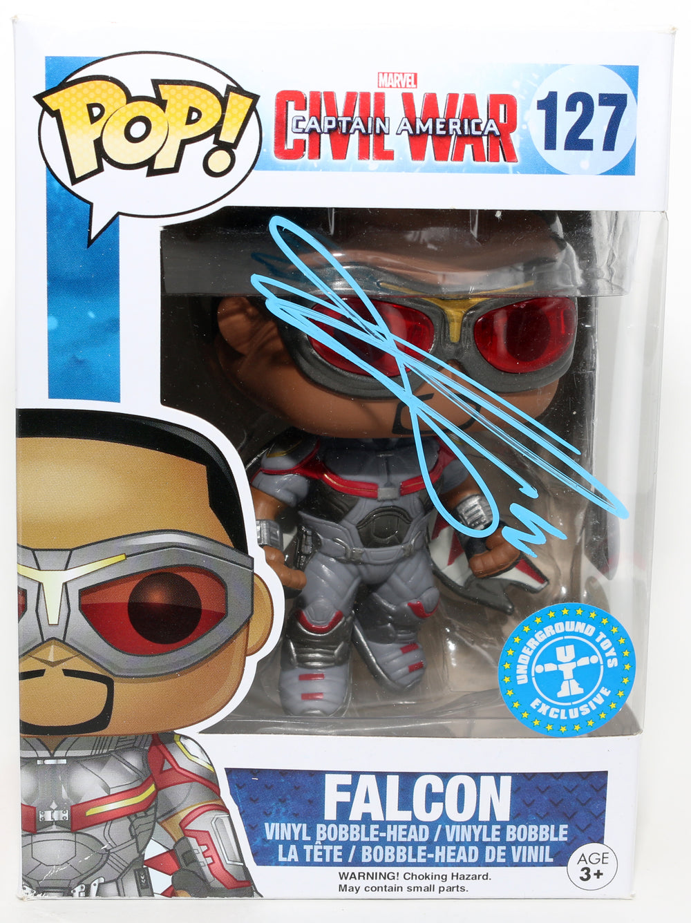Anthony Mackie as Falcon in Captain America: Civil War Underground Toys Exclusive (SWAU) Signed Funko POP! #127