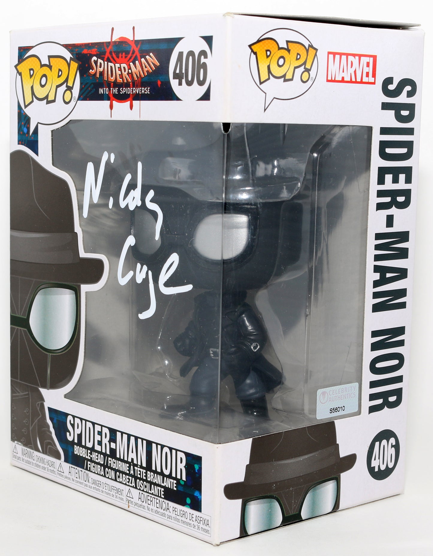 
                  
                    Nicolas Cage as Spider-Man Noir in Spider-Man: Into the Spider-Verse (Celebrity Authentics) Signed Funko POP! #406
                  
                