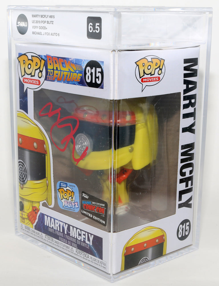 
                  
                    Michael J. Fox as Marty McFly in Back to the Future POP! Blitz 2019 NYCC Exclusive (SWAU Encapsulated Grade 6.5 / Auto 6) Signed Funko POP! #815
                  
                