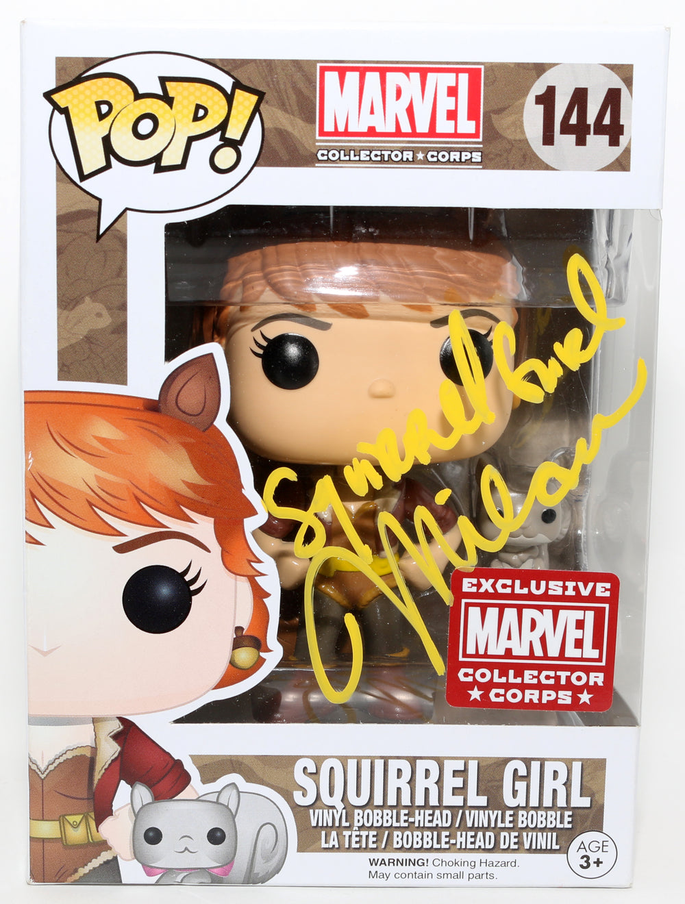 Milana Vayntrub as Squirrel Girl / Doreen Green in Marvel Rivals Marvel Collector Corps Exclusive Signed Funko POP! #144 with Character Name