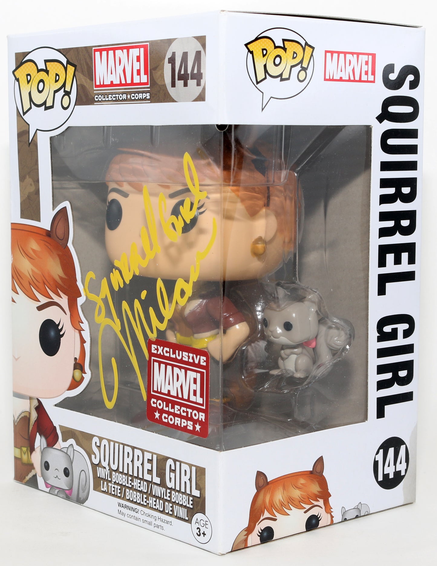 
                  
                    Milana Vayntrub as Squirrel Girl / Doreen Green in Marvel Rivals Marvel Collector Corps Exclusive Signed Funko POP! #144 with Character Name
                  
                