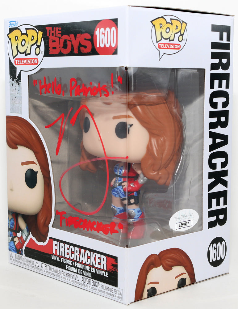 
                  
                    Valorie Curry as Firecracker in The Boys (JSA) Signed Funko POP! #1600 with Character Name & Quote
                  
                