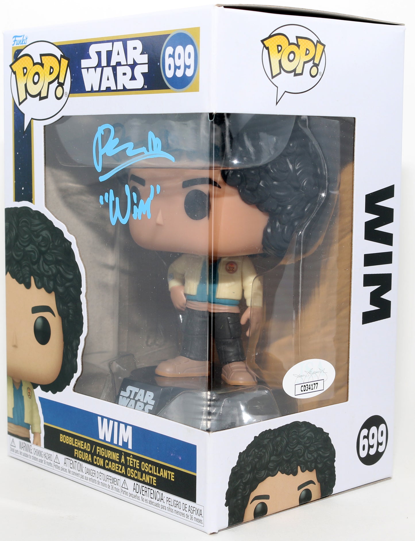 
                  
                    Ravi Cabot-Conyers as Wim in Star Wars: Skeleton Crew (JSA) Signed Funko POP! #699 with Character Name
                  
                